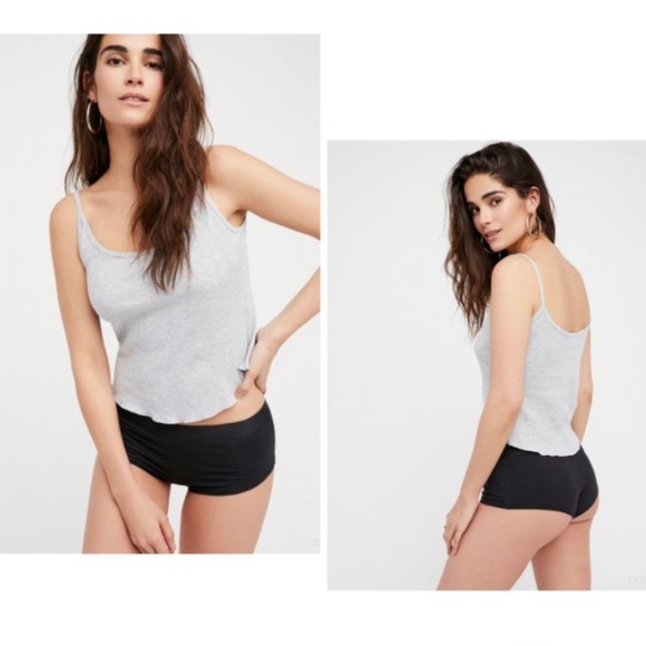 Free People || Gray Ribbed Cami - Picture 2 of 3